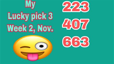 my lucky pick 3 numbers.